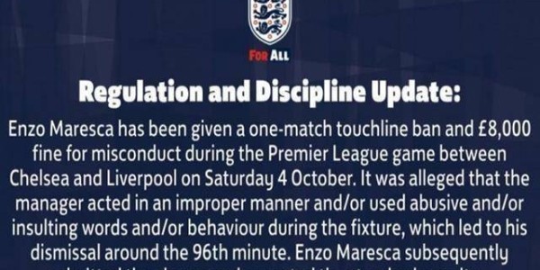 禁赛、罚款！切尔西遭重击，没有主帅或许更妙，马雷斯卡承认现实