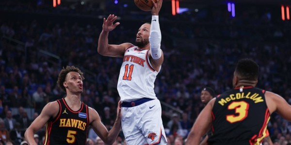 布伦森28+5+7唐斯25+8 约翰逊23+7尼克斯胜老鹰总分1-0